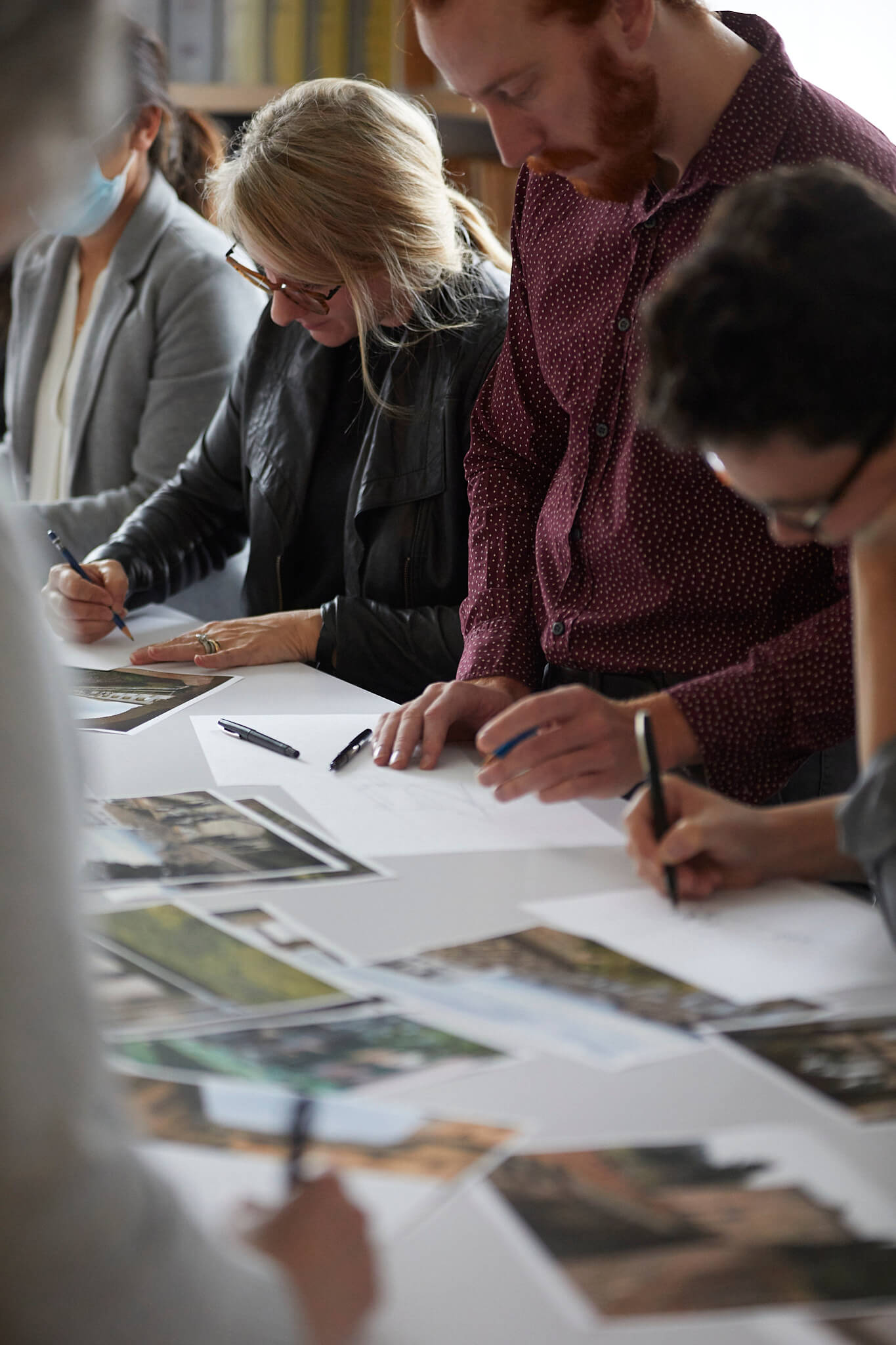 Group drawing session 