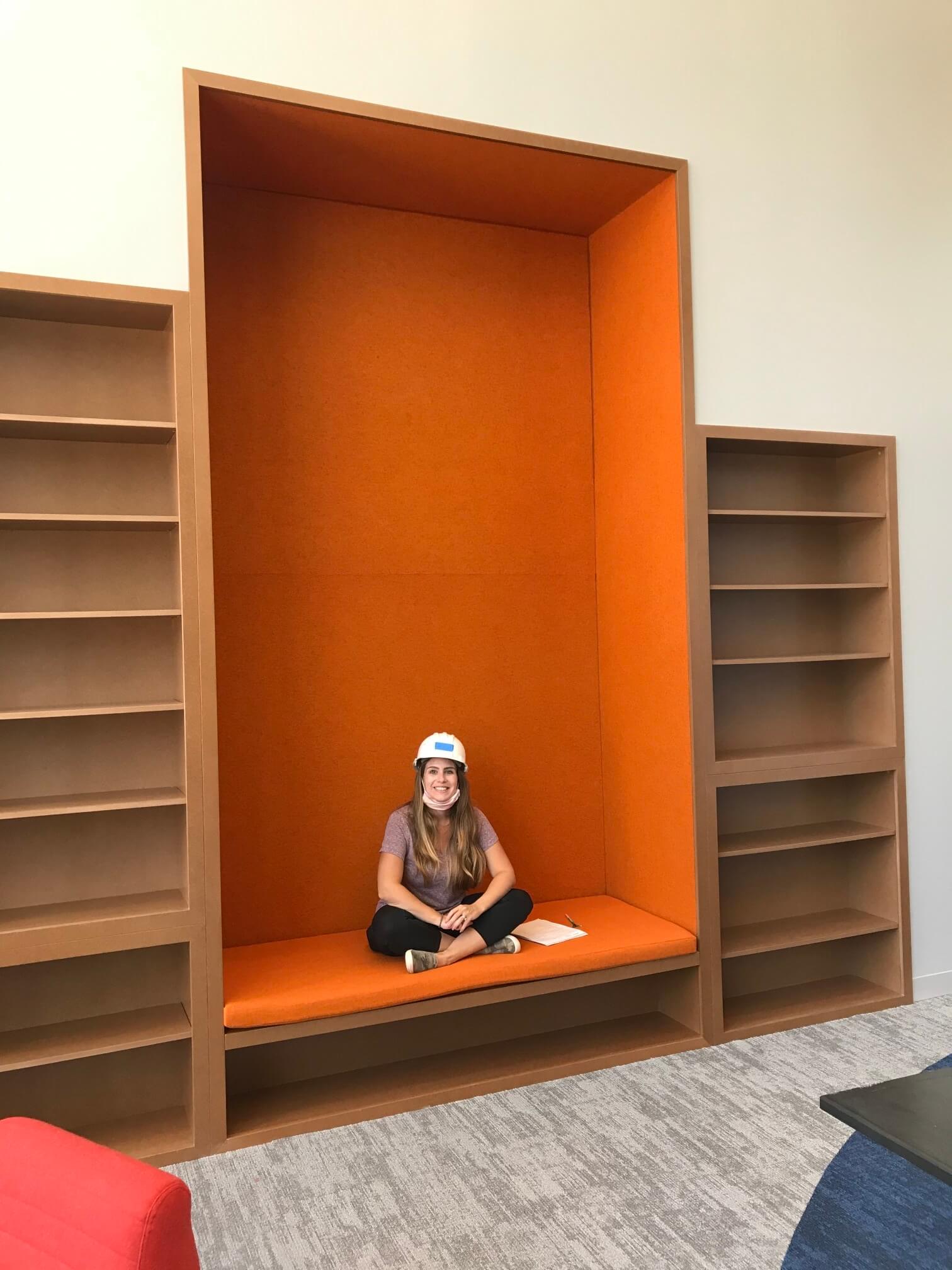 staff sitting in wall nook