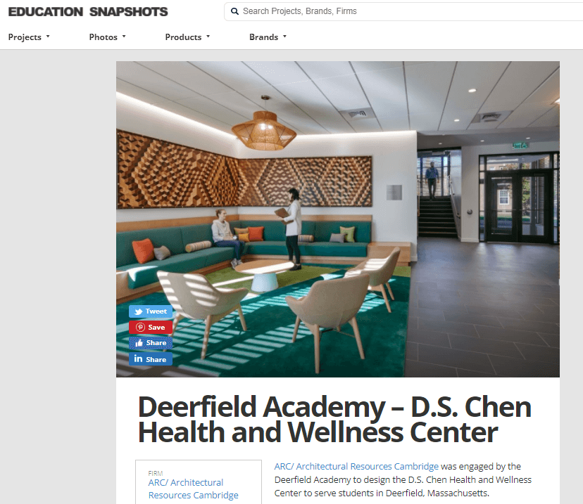 Snapshot, Deerfield Academy- D.s Chen Health and Wellness center screenshots