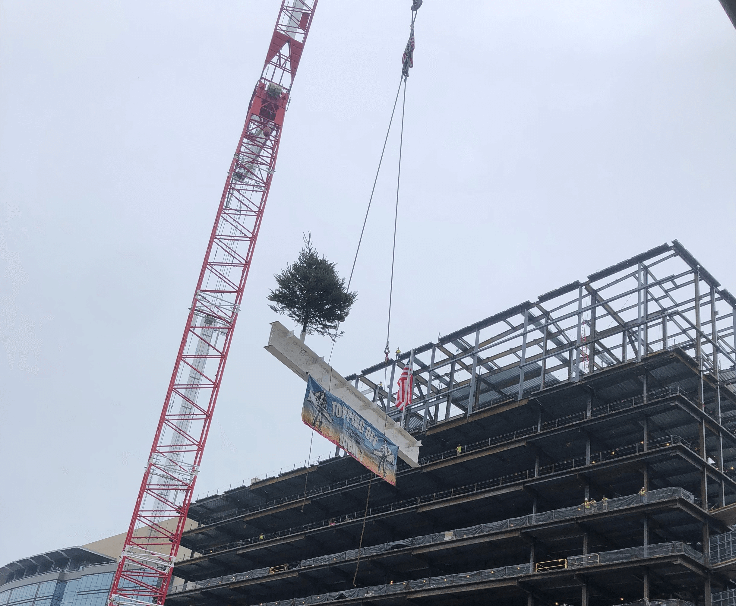 UMass Chan's tree topping ceremony